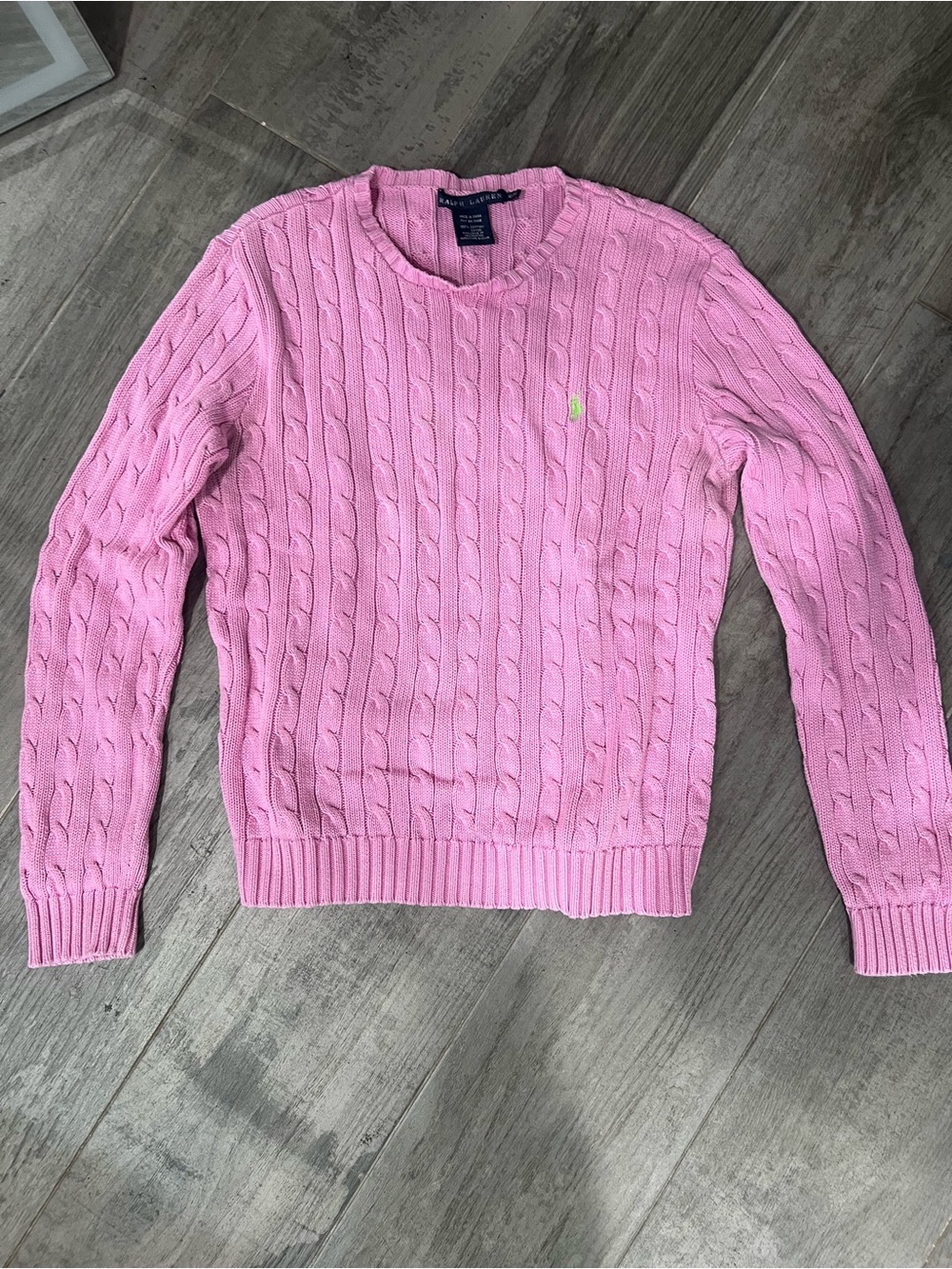 Ralph Lauren Cable Knit Sweater Womens XL Pink